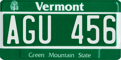 VT license plate AGU456