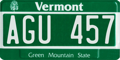 VT license plate AGU457