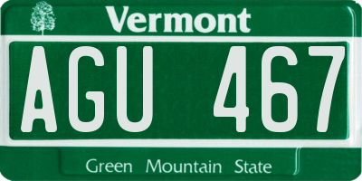 VT license plate AGU467