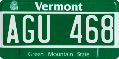 VT license plate AGU468