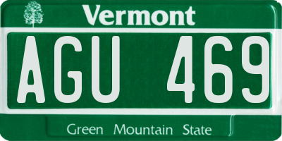 VT license plate AGU469