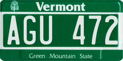 VT license plate AGU472