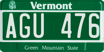 VT license plate AGU476