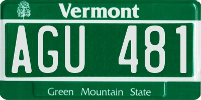 VT license plate AGU481