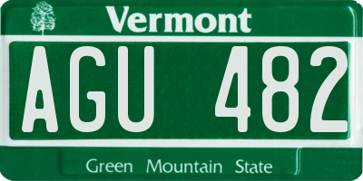 VT license plate AGU482