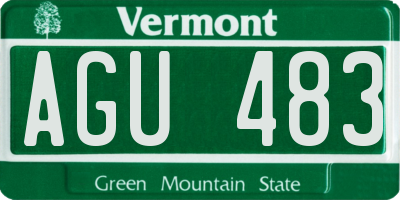 VT license plate AGU483