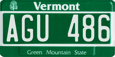 VT license plate AGU486
