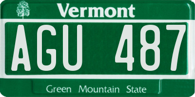 VT license plate AGU487
