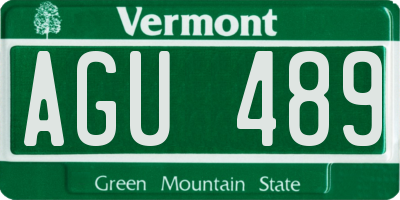 VT license plate AGU489