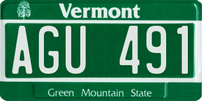 VT license plate AGU491