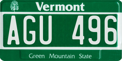 VT license plate AGU496