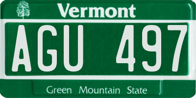 VT license plate AGU497