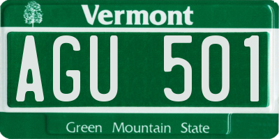 VT license plate AGU501