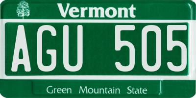 VT license plate AGU505