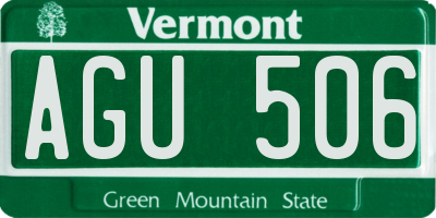 VT license plate AGU506