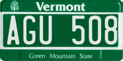 VT license plate AGU508