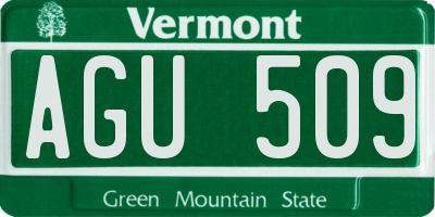 VT license plate AGU509