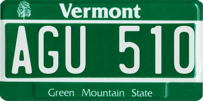 VT license plate AGU510