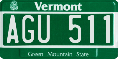 VT license plate AGU511