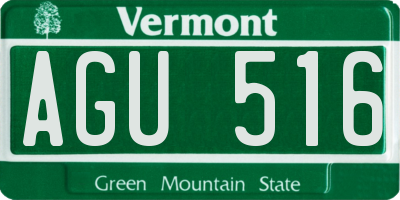 VT license plate AGU516