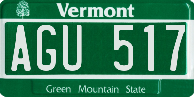 VT license plate AGU517