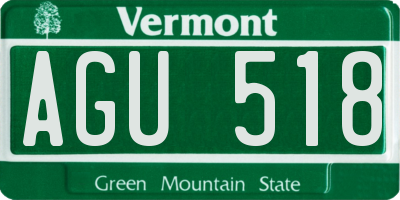 VT license plate AGU518