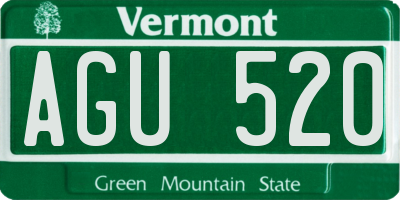 VT license plate AGU520