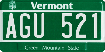 VT license plate AGU521