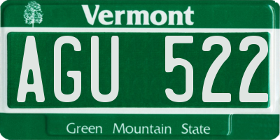 VT license plate AGU522
