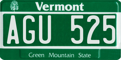 VT license plate AGU525