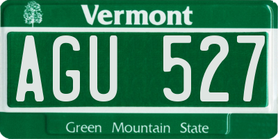 VT license plate AGU527