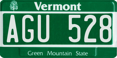 VT license plate AGU528