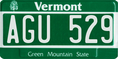 VT license plate AGU529