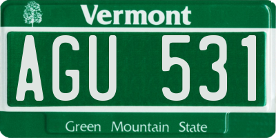 VT license plate AGU531