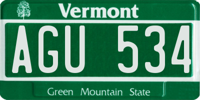 VT license plate AGU534
