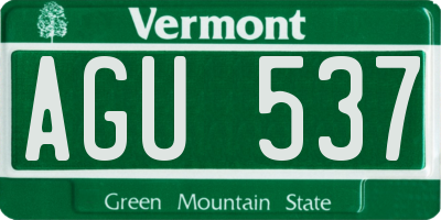 VT license plate AGU537