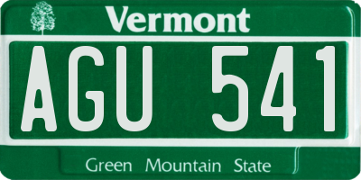 VT license plate AGU541