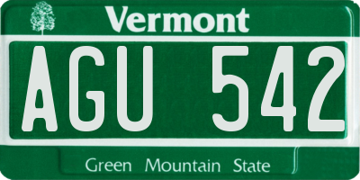 VT license plate AGU542