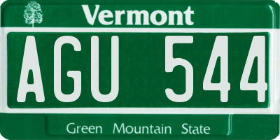 VT license plate AGU544