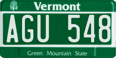 VT license plate AGU548