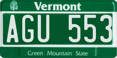 VT license plate AGU553