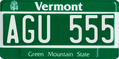 VT license plate AGU555