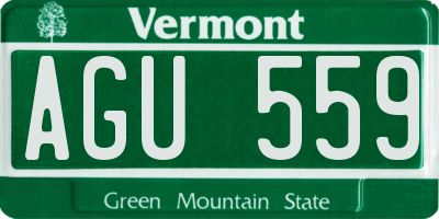 VT license plate AGU559
