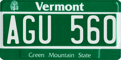 VT license plate AGU560