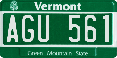 VT license plate AGU561