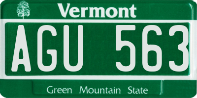 VT license plate AGU563