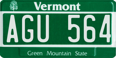 VT license plate AGU564
