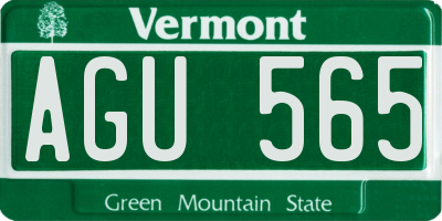 VT license plate AGU565