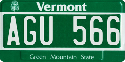 VT license plate AGU566