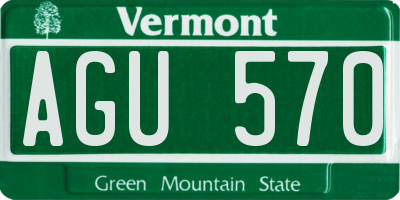 VT license plate AGU570